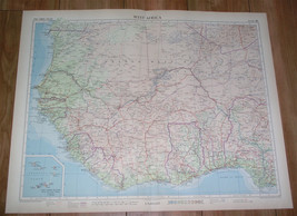 1956 Vintage Map Of Western French Africa Senegal Benin Ghana Guinea Mali Togo - $30.54