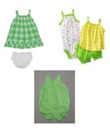 Girls Tank Shorts Dress Bodysuit Bloomers Carters 6 Pc Summer Green $61-... - £14.07 GBP