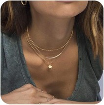 Dainty Layered Choker Necklaces Handmade Coin Tube Star Pearl Pendant Mu... - £18.46 GBP
