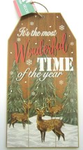 Christmas House Wood Sign "It's the most Wonderful TIME of the year" 7"x 14"New - $9.85