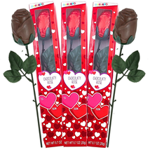 Valentine&#39;S Day Chocolate Roses Individually Wrapped Candy Gifts, Pack of 3 - £11.86 GBP