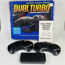 Sega Genesis Acclaim Dual Turbo Wireless Controllers w/ Box &amp; Manual Tes... - £27.90 GBP