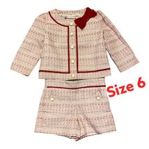 Janie and Jack Poppy Red Casual Wear Jacket &amp; Shorts Set Sz 6 - $147.24 CAD
