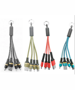 2 PC OF  3 in 1 USB SQUID Cable Keychain Charger for Iphone, Type C, Mic... - $16.83 CAD