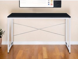 47 Inch Black and Silver Writing Desk - $4,236.92 MXN