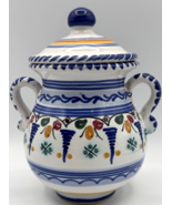 Hand Painted Double Handled Sugar Bowl De La Cal Barreira Puente Spain L... - $392.30 MXN