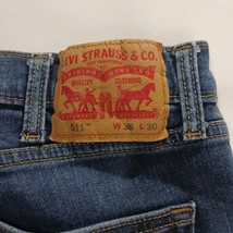 Levi’s 511 Men’s Blue Cotton Long Denim Distressed Jeans Sz W38 L30 Fits (36×29) image 4