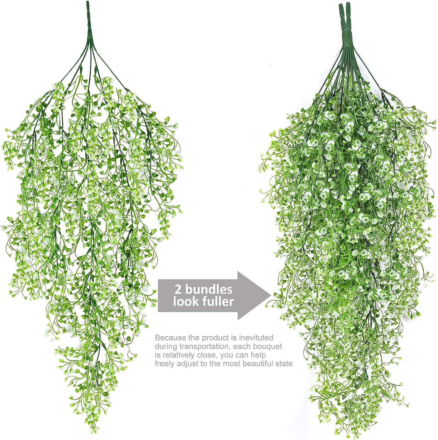 Uieke 2Pcs Fake Plants for Outside Fake Plant Decor 3.1ft Artificial  Hanging Plants Fake Ivy Vine Faux Greenery Vine Plant for Home Room Wall  Pot