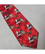 Robert Talbott Santa and His Sleigh Tie Fashion Post Men&#39;s Tie Red Backg... - $13.98