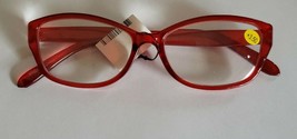 Plastic Framed Reading Eye Glasses ~ Red  Frame ~ +3.50 Strength ~ K11 - $14.96