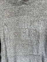 American Eagle Hoodie Medium Gray Pullover Sweatshirt Top Reflective Log... - £15.19 GBP