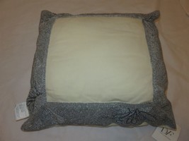 2 Diane Von Furstenberg Grey Cream Beaded Large Throw Deco Pillows NWT - £84.88 GBP