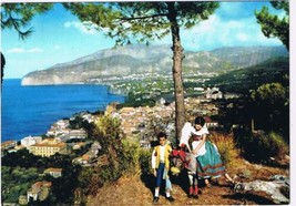 Italy Postcard Sorrento Panorama Children With Donkey - £3.08 GBP