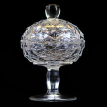 Fostoria Glass American Clear Jelly &amp; Lid Vintage Crystal Covered Candy ... - $24.70
