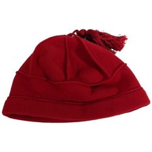 Red Wool Beanie LL Bean Knit Beanie Pom Fleece Adult Winter Cap Hat Canada Plain - £15.75 GBP
