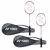 Set of 2 YONEX ZR 100 Light Aluminium Blend Badminton Racquet with Full CoverRed - £36.87 GBP