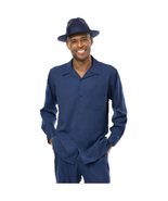 Men&#39;s MONTIQUE Two Piece Set Walking Leisure Suit Long Sleeves 1641 Navy... - $149.40 CAD