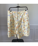 Vintage 90s Jones New York Linen Blend Yellow Floral Front Pleat Shorts 24W - €17,30 EUR