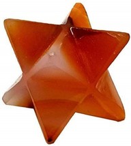 Natural Carnelian Merkaba Star Reiki Energy Charged Crystal Stone Joy Ha... - £3.94 GBP