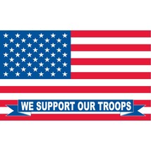 We support Our troops American Flag with Grommets 3ft x 5ft - £26.34 GBP