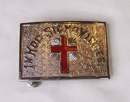 Vintage Masonic Knights Templar Belt Buckle In Hoc Sicno Vinces - £12.45 GBP