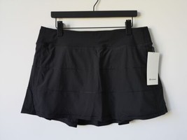 NWT LULULEMON Black Lightweight Luxtreme Lined MR Pace Rival Skirt Tall 12 - £76.70 GBP