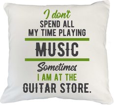 Make Your Mark Design Guitarist Music Store White Pillow Cover for Guita... - £20.35 GBP+