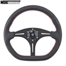 Nd Nardi Steering Wheel Leather Type D Shape 14inch 350mm Universal Car Sport - £58.72 GBP