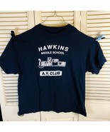 Hawkins Middle School XXXL T Shirt No Tag #6 Navy Blue - £4.64 GBP