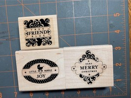 Stampin Up Punches Three rubber stamp set  - £4.71 GBP