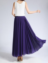 Purple Long Chiffon Skirt Women Plus Size Chiffon Skirt Wedding Chiffon Skirts image 4
