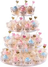 Cupcake Stand, 4-Tier Round Acrylic Cupcake Display Stand Dessert, Transparent - $39.99