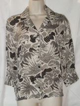 Chicos Design floral  100% Silk Button Down Blouse Top Size 0 - £10.35 GBP