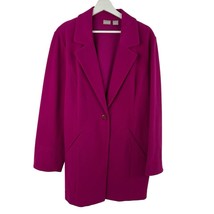 Chicos Size 3 US 16 18 Knit Plush Jacket Hillcrest Pink Over Coat Single Button - £43.37 GBP