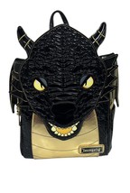 Loungefly Fourth Wing Black Gold Dragon Mini Backpack - 3D Wings &amp; Horns - $2,341.15 MXN