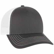 Charcoal/Charcoal/White Trucker Hat 5Panel Low Profile Mesh Back Hat 1dz 1021318 - £98.87 GBP