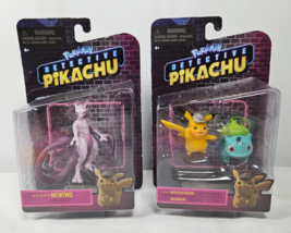 Pokemon Detective Pikachu Mewtwo &amp; Pikachu Bulbasaur Figure Lot WCT Wicked Cool - £19.63 GBP