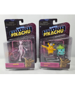 Pokemon Detective Pikachu Mewtwo &amp; Pikachu Bulbasaur Figure Lot WCT Wick... - £19.50 GBP