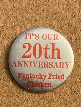 Vintage Kentucky Fried Chicken 20th Anniversary KFC Pinback 1970s 3&quot; Dia - £7.52 GBP