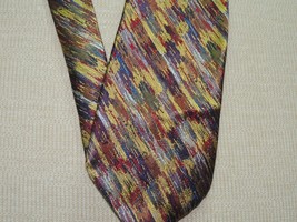 DeSantis Collection Italy Neck Tie/Necktie Silk mutli-color metalic 58&quot;x... - $13.46 CAD