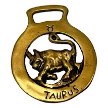 Vintage  Bridle Ornament Taurus Bull Brass Horse Hand Hammered 3 inch - £24.14 GBP