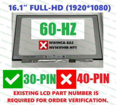 Lcd Screen Boe NV161FHM-N41 V3.0 M54732-001 Fhd 1920x1080 Matte - £69.23 GBP