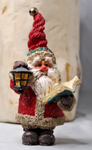 Santa Figurine Good Boy &amp; Girl Book Quilted Texture Coat 1996 Eikon Crea... - £11.97 GBP
