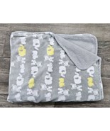 Okie Dokie Elephant Baby Blanket Gray Yellow White Hippo Giraffe Safari ... - $39.55