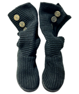 UGG Australia CARDY Women Boots Size 7 Blk Sweater Knit Sheepskin Lined ... - $58.40 CAD
