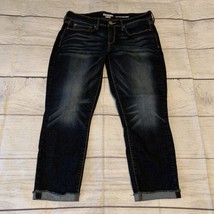 Levis Denizen Womens Size 11 W30 Dark Wash Low Rise Slim Cuffed Crop Jeans - £10.15 GBP