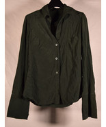 BCBG Maxazria Womens Silk Green LS Button Up Blouse Top XS - £28.24 GBP