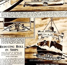 1952 Sperry Gyro Stabilizer Reducing Roll In Ships Nautical Page Sphere ... - $29.99