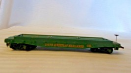 Vintage HO Scale 40&#39; Mantua Flat Car, Western Maryland, #2475, Green Built - $17.81