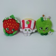 Shopkins Plush Stuffed Animals Lot Of 3 Poppy Corn Apple Blossom Strawberry Kiss - £17.40 GBP